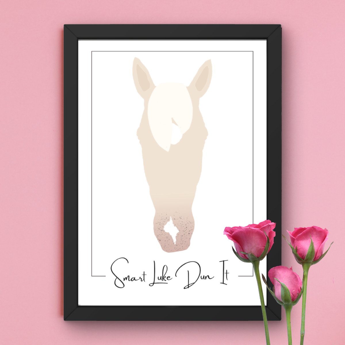 Digitales Pferdeportrait nach Fotovorlage in Farbe - Handvollhufeisen Shop