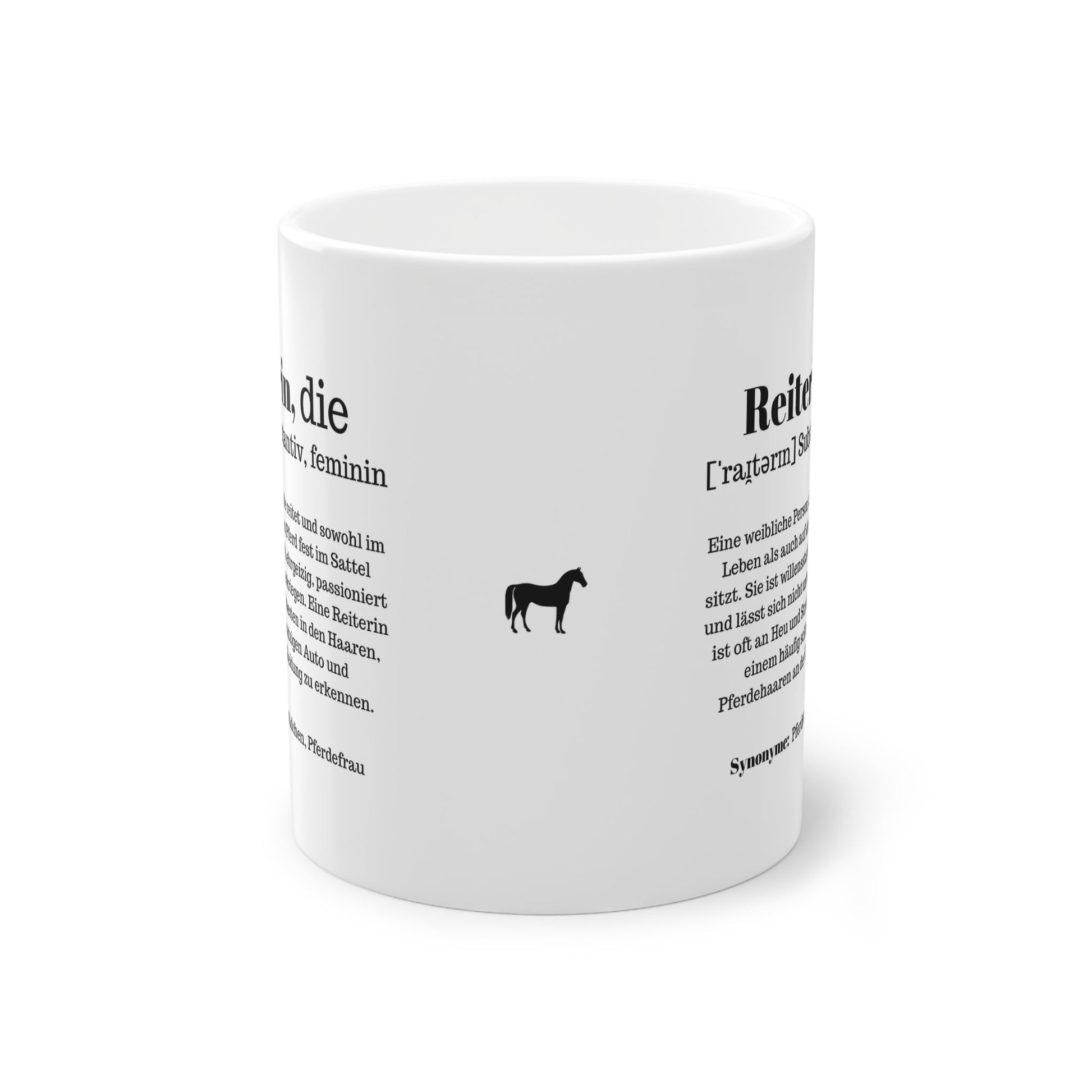 Die Reiterin Kaffeetasse - Das Geschenk für Pferdemädchen und Reiterinnen - Handvollhufeisen Shop