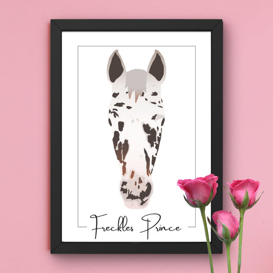 Digitales Pferdeportrait nach Fotovorlage in Farbe - Handvollhufeisen Shop